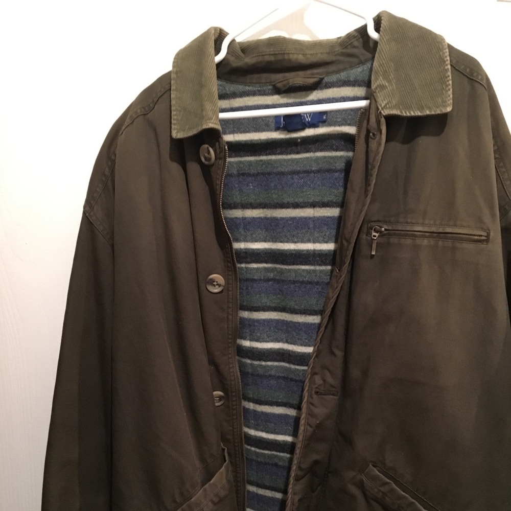J Crew Men’s Field Jacket Olive Wool Liner XL